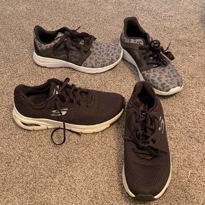 One pair of sketchers arch support with a free pair of memory foam shoes.
